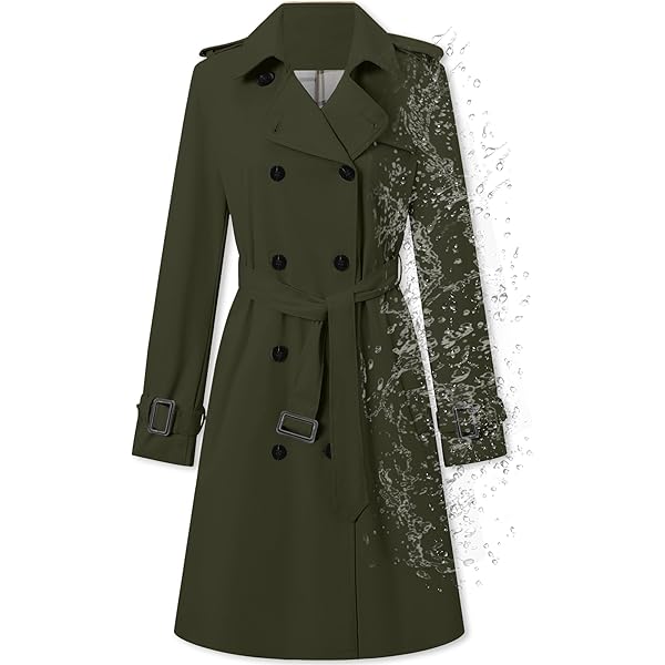 Amazon.com: SOMTHRON Women's Double Breasted Long Trench Coat